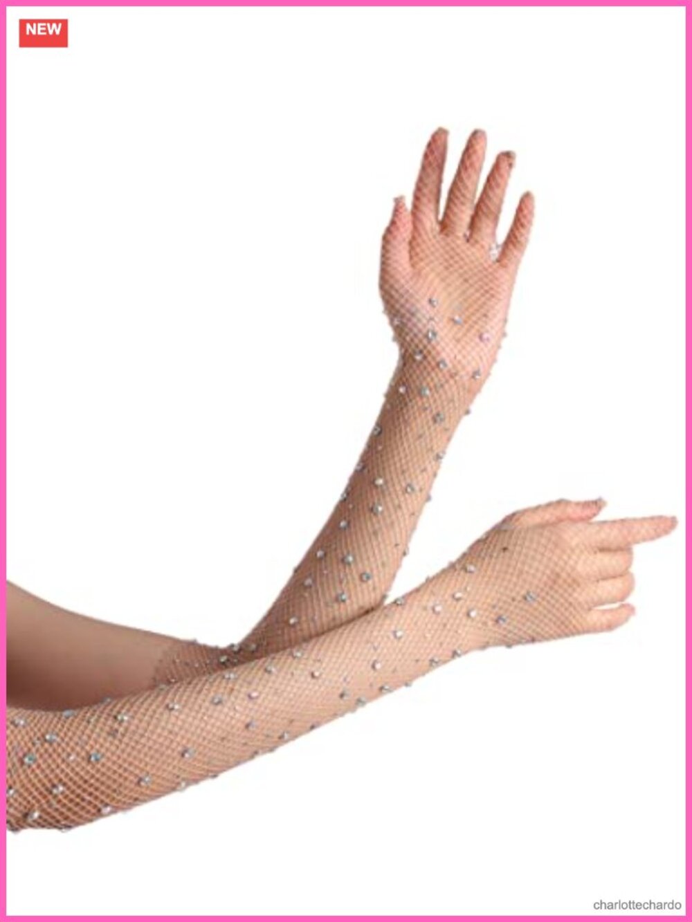 Rhinestone Fishnet Gloves Women Sparkly Mermaid Costume Accessory